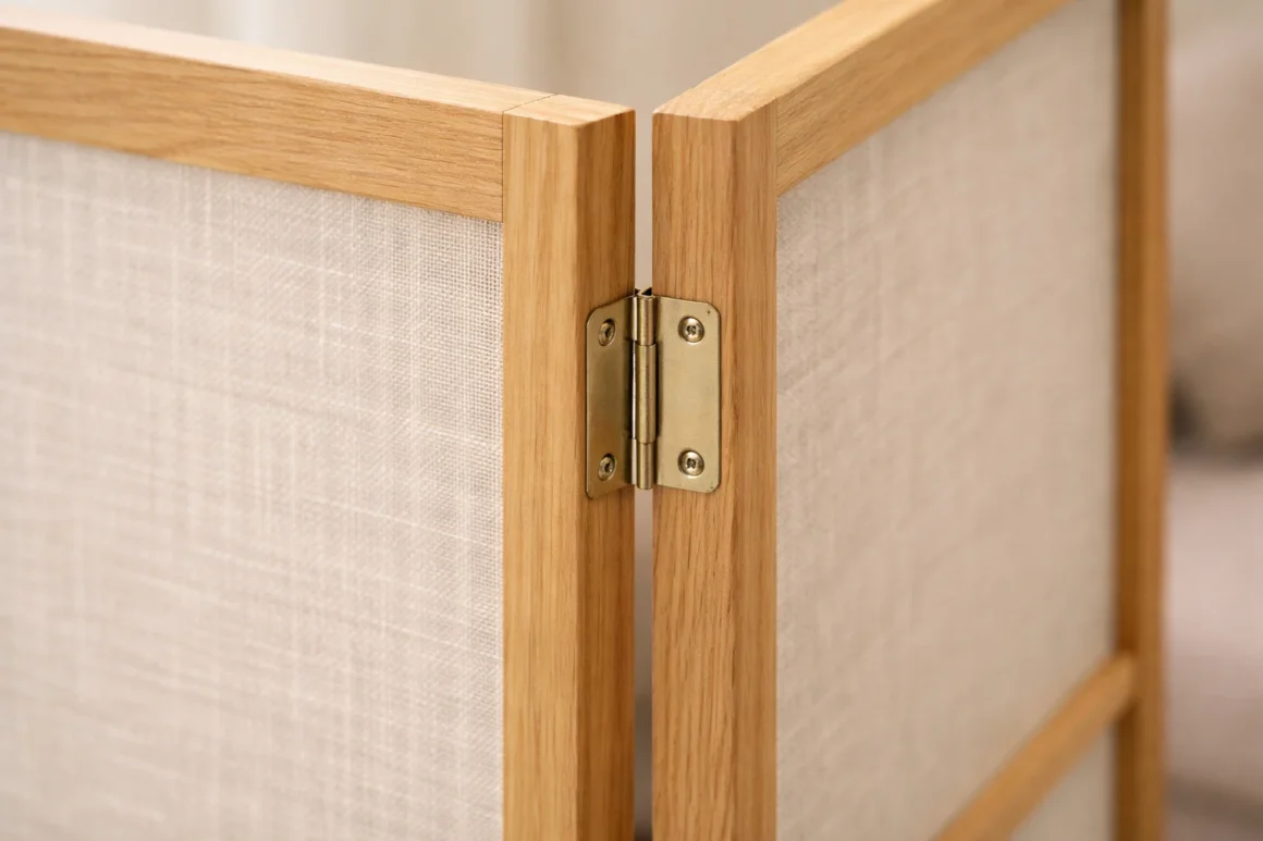 Hinge placement showing how folding screen panels fold inward