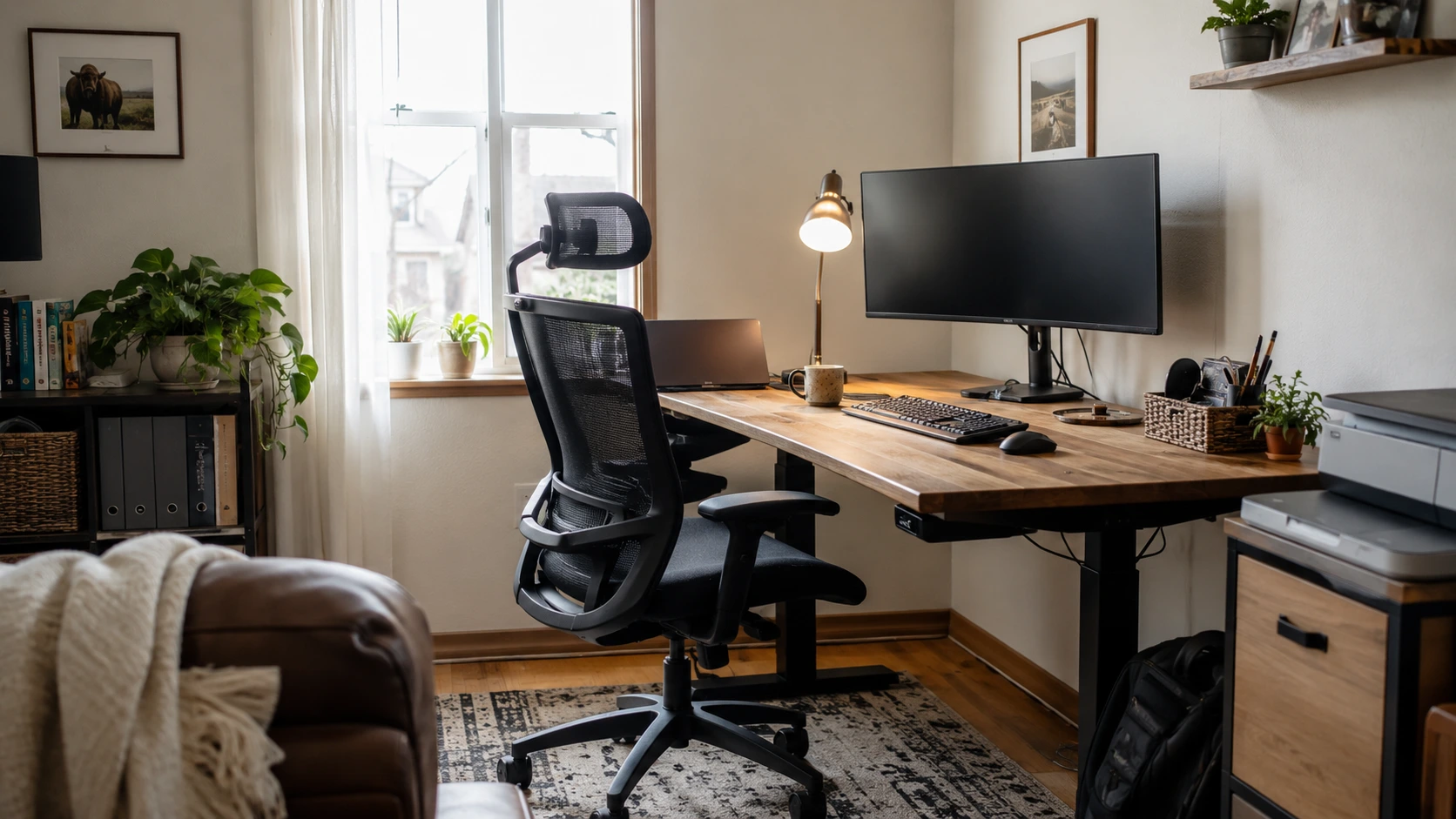 DIY home office makeover with a practical budget-friendly workspace setup